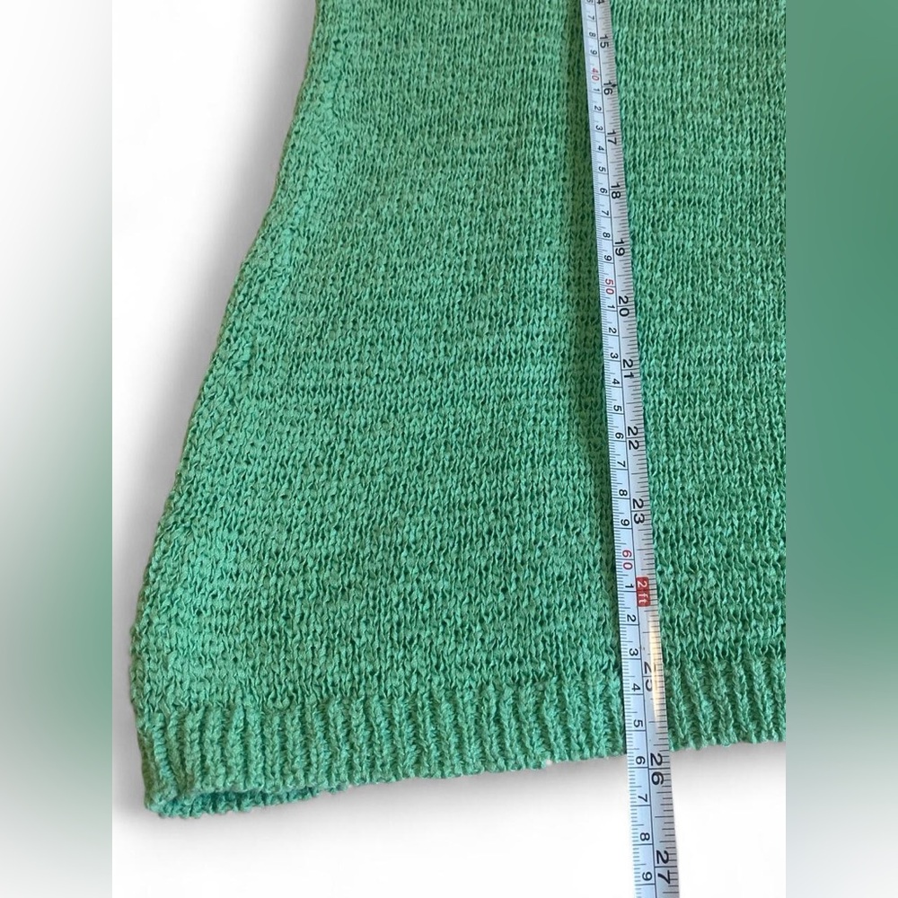 Rachel Zoe Karla Mint Green Open-Knit Cotton Blend Sweater, Size Large EUC - Picture 7 of 8